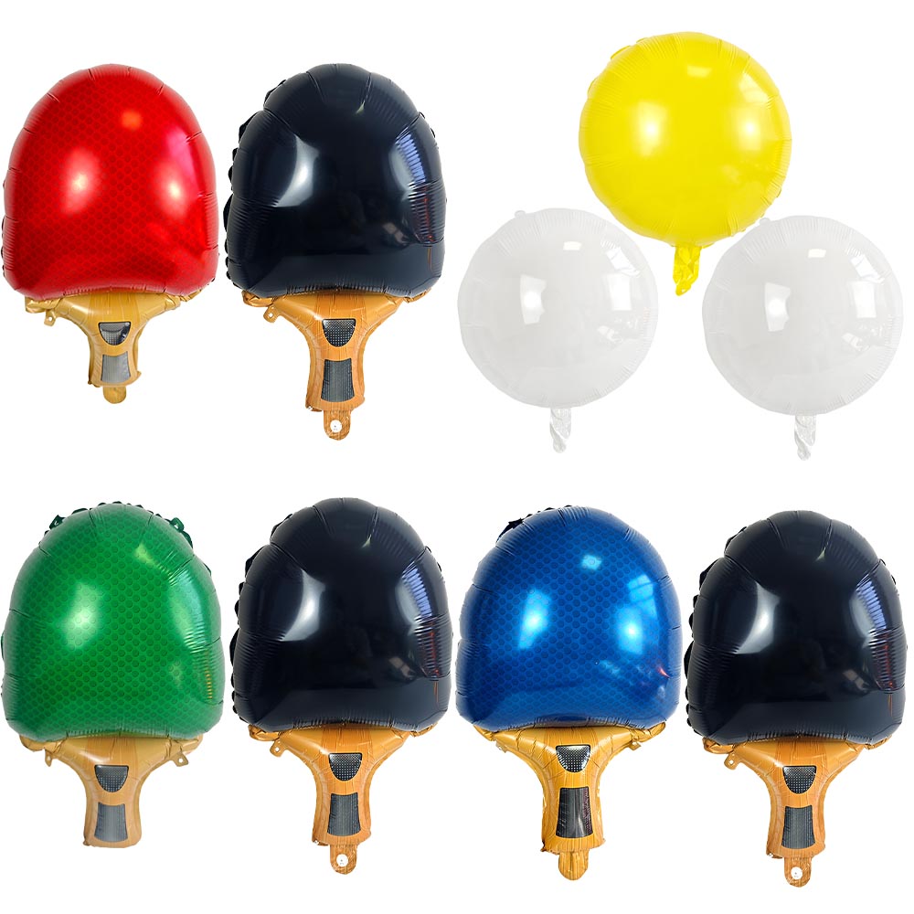 Table Tennis Daily - Table Tennis Racket Foil Balloon Multicolor